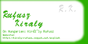 rufusz kiraly business card